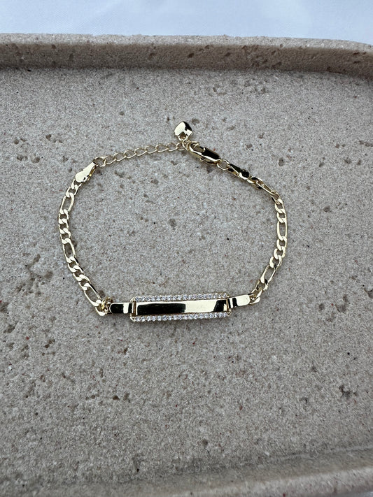 Everluxe Pavé Bar Bracelet – Gold Plated Cuban Link