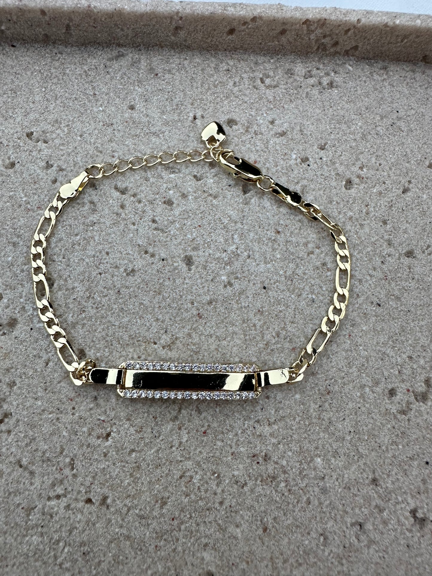 Everluxe Pavé Bar Bracelet – Gold Plated Cuban Link