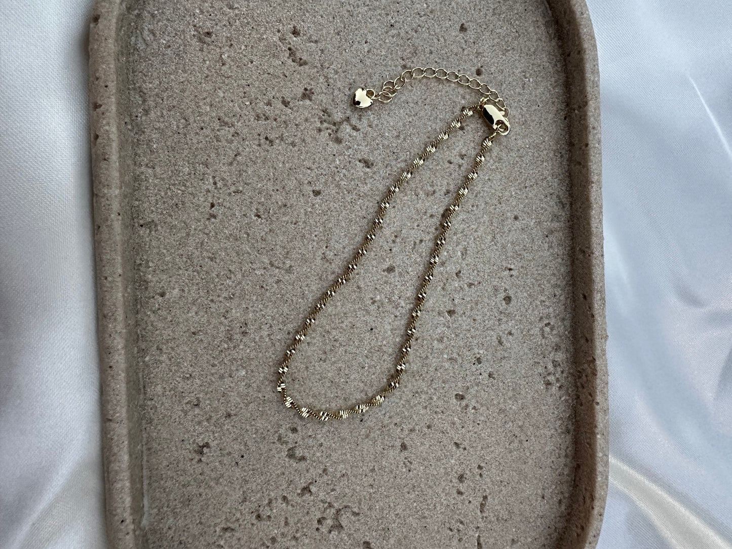 Everluxe Rope Twist Anklet – Gold Plated