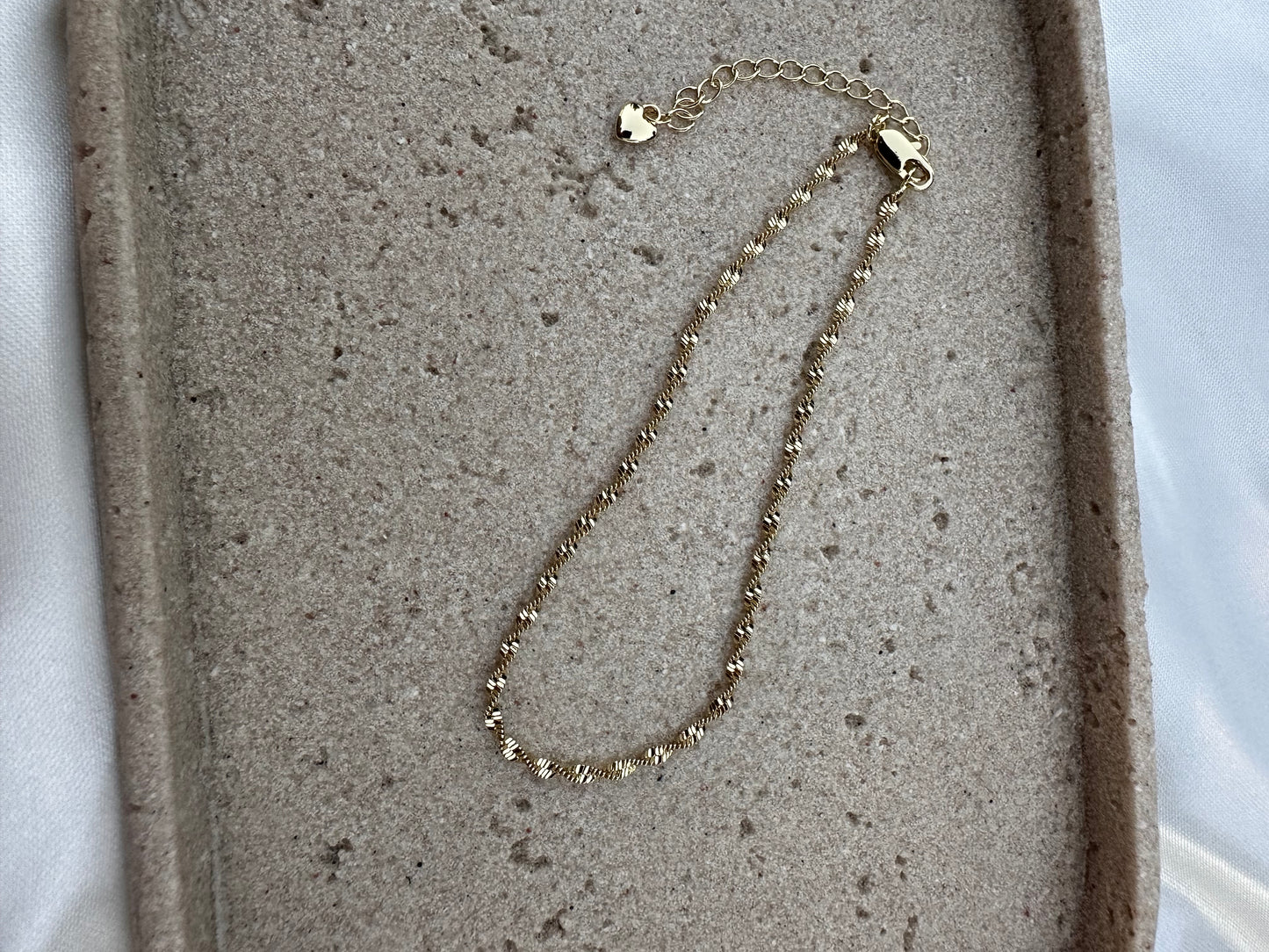 Everluxe Rope Twist Anklet – Gold Plated