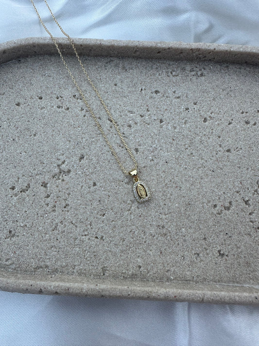 Everluxe Virgen Necklace – Gold Plated with CZ Halo